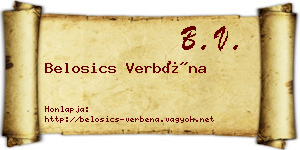 Belosics Verbéna névjegykártya